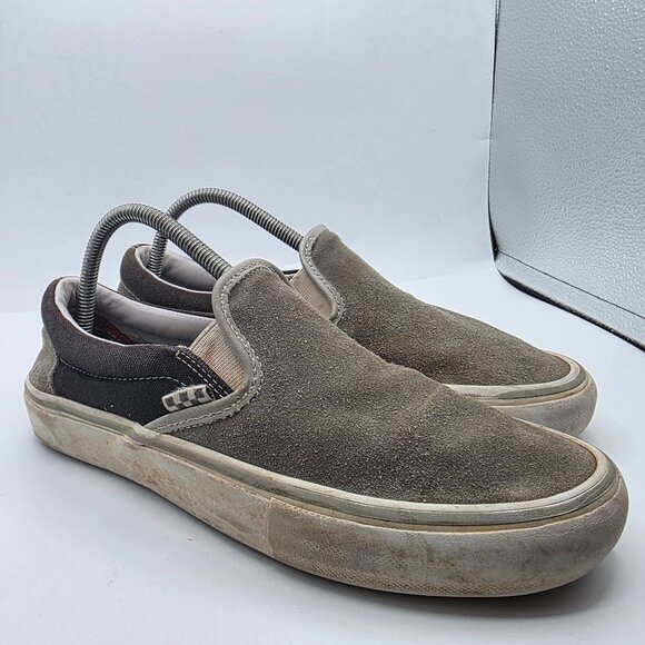 Vans Slip On Skate Shoes Mens Size 8 Gray Casual Walking School Outdoors - Picture 1 of 13
